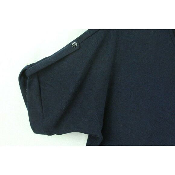 Forever Knit T-Shirt Dress Navy Blue Short Sleeves Dolman Scoop Neck Small - Picture 2 of 8